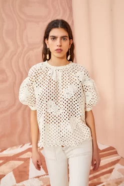 ULLA JOHNSON Grace Top - Pearl 7 ULLA JOHNSON Grace Top - Pearl -Fashion Haven Shop ULLA JOHNSON Grace Top PEARL 03