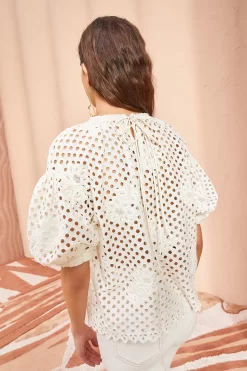 ULLA JOHNSON Grace Top - Pearl 8 ULLA JOHNSON Grace Top - Pearl -Fashion Haven Shop ULLA JOHNSON Grace Top PEARL 04