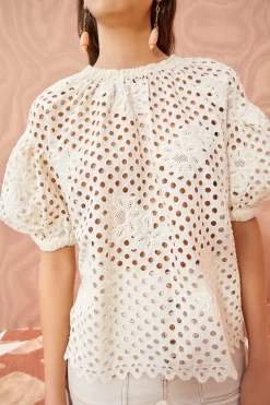 ULLA JOHNSON Grace Top - Pearl 9 ULLA JOHNSON Grace Top - Pearl -Fashion Haven Shop ULLA JOHNSON Grace Top PEARL 05