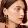 ULLA JOHNSON Hammered Chain Flower Drop Earring - Carnelian