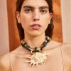 ULLA JOHNSON Hand Macrame Rope And Shell Necklace - Shell