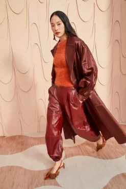 ULLA JOHNSON Helaine Coat - Mahogany -Fashion Haven Shop ULLA JOHNSON Helaine Coat MAHOGANY 0085