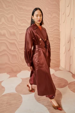 ULLA JOHNSON Helaine Coat - Mahogany -Fashion Haven Shop ULLA JOHNSON Helaine Coat MAHOGANY 0130