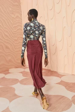 ULLA JOHNSON Imani Skirt - Mahogany -Fashion Haven Shop ULLA JOHNSON Imani Skirt MAHOGANY 0123