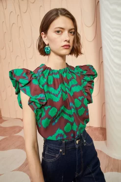 ULLA JOHNSON Iren Top - Malachite 9 ULLA JOHNSON Iren Top - Malachite -Fashion Haven Shop ULLA JOHNSON Iren Top MALACHITE 05