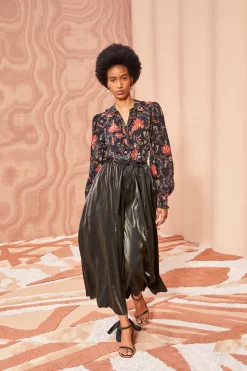 ULLA JOHNSON Irvette Skirt - Noir -Fashion Haven Shop ULLA JOHNSON Irvette Skirt NOIR 0025