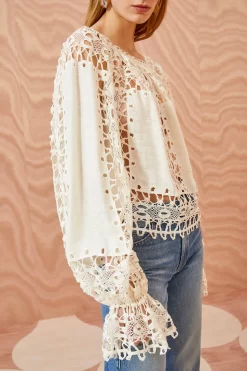 Best Seller -Fashion Haven Shop ULLA JOHNSON Kavita Blouse IVORY 02 ALT UPDATE