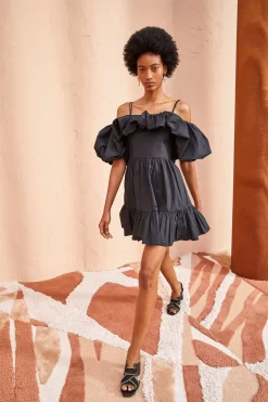 ULLA JOHNSON Lila Dress - Noir -Fashion Haven Shop ULLA JOHNSON LILA DRESS NOIR 03