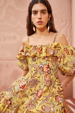 ULLA JOHNSON Lila Dress - Calla Lily 7 ULLA JOHNSON Lila Dress - Calla Lily -Fashion Haven Shop ULLA JOHNSON Lila Dress CALLA LILY 03