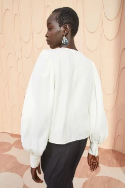 ULLA JOHNSON Lilliana Blouse - Pristine -Fashion Haven Shop ULLA JOHNSON Lilliana Blouse PRISTINE 04