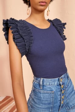 ULLA JOHNSON Lilo Top - Midnight 8 ULLA JOHNSON Lilo Top - Midnight -Fashion Haven Shop ULLA JOHNSON Lilo Top MIDNIGHT 05