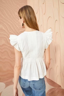 ULLA JOHNSON Luise Top - Pristine 7 ULLA JOHNSON Luise Top - Pristine -Fashion Haven Shop ULLA JOHNSON Luise Top PRISTINE 0103