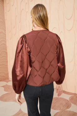 ULLA JOHNSON Maddox Jacket - Mahogany -Fashion Haven Shop ULLA JOHNSON Maddox Jacket MAHOGANY 0142