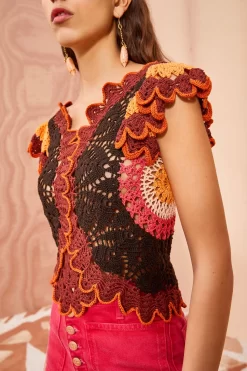 ULLA JOHNSON Magdalena Top - Pomegranate -Fashion Haven Shop ULLA JOHNSON Magdalena Top POMEGRANATE 0203