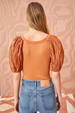 ULLA JOHNSON Marika Top - Chestnut 8 ULLA JOHNSON Marika Top - Chestnut -Fashion Haven Shop ULLA JOHNSON Marika Top CHESTNUT 04