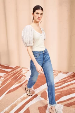 ULLA JOHNSON Marika Top - Cobblestone -Fashion Haven Shop ULLA JOHNSON Marika Top COBBLESTONE 03