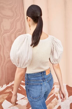 ULLA JOHNSON Marika Top - Cobblestone -Fashion Haven Shop ULLA JOHNSON Marika Top COBBLESTONE 04