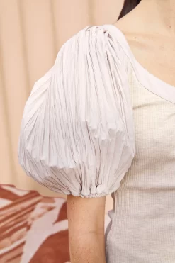 ULLA JOHNSON Marika Top - Cobblestone -Fashion Haven Shop ULLA JOHNSON Marika Top COBBLESTONE 05