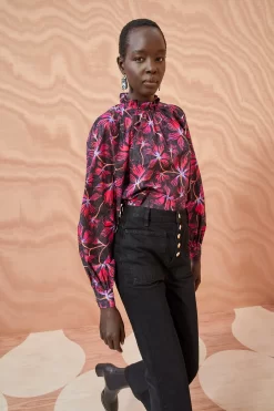 ULLA JOHNSON Marlie Blouse - Zinnia -Fashion Haven Shop ULLA JOHNSON Marlie Blouse ZINNIA 05