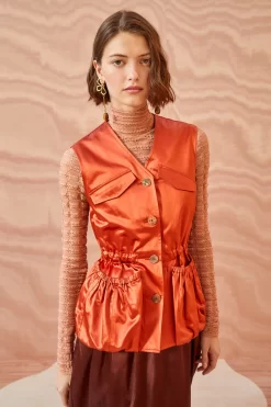 ULLA JOHNSON Monroe Vest - Red Oxide -Fashion Haven Shop ULLA JOHNSON Monroe Vest REDOXIDE 0049