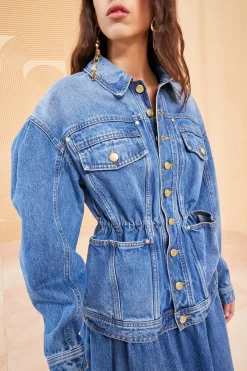 ULLA JOHNSON The Odette Jacket - Danube Medium Indigo Wash 7 ULLA JOHNSON The Odette Jacket - Danube Medium Indigo Wash -Fashion Haven Shop ULLA JOHNSON ODETTE JACKET DANUBE 02 0094 MAIN