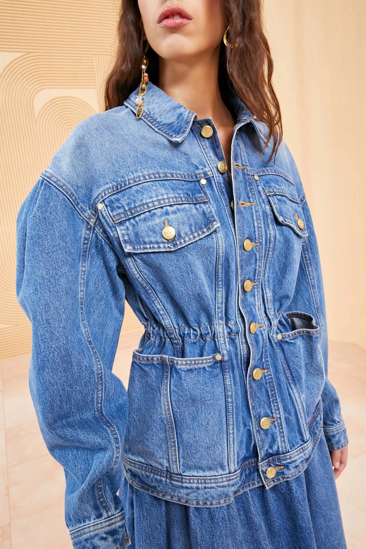 ULLA JOHNSON The Odette Jacket - Danube Medium Indigo Wash 3 ULLA JOHNSON The Odette Jacket - Danube Medium Indigo Wash - Image 3