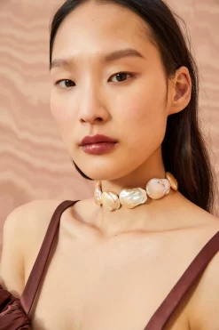ULLA JOHNSON Large Pearl Choker - Pink Pearl