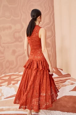 ULLA JOHNSON Odile Dress - Paprika -Fashion Haven Shop ULLA JOHNSON Odile Dress PAPRIKA 0022
