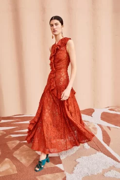 ULLA JOHNSON Odile Dress - Paprika -Fashion Haven Shop ULLA JOHNSON Odile Dress PAPRIKA 01 MAIN