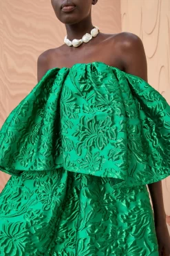 ULLA JOHNSON Oui Dress - Emerald -Fashion Haven Shop ULLA JOHNSON Oui Dress EMERALD 02 ALT