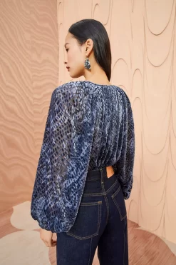 ULLA JOHNSON Pauline Blouse - Marine -Fashion Haven Shop ULLA JOHNSON Pauline Blouse MARINE 0182