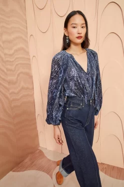 ULLA JOHNSON Pauline Blouse - Marine