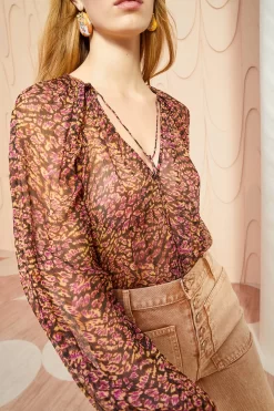 ULLA JOHNSON Pauline Blouse - Pomegranate -Fashion Haven Shop ULLA JOHNSON Pauline Blouse POMEGRANATE 02 ALT