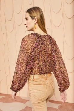 ULLA JOHNSON Pauline Blouse - Pomegranate -Fashion Haven Shop ULLA JOHNSON Pauline Blouse POMEGRANATE 04