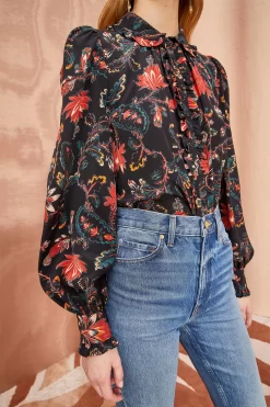 ULLA JOHNSON Philipa Blouse - Obsidian 8 ULLA JOHNSON Philipa Blouse - Obsidian -Fashion Haven Shop ULLA JOHNSON Philipa Blouse OBSIDIAN 0060