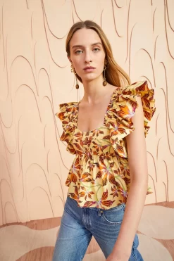 ULLA JOHNSON Romi Top - Lotus -Fashion Haven Shop ULLA JOHNSON Romi Top LOTUS 03