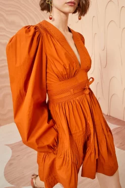 ULLA JOHNSON Rosalind Dress - Saffron -Fashion Haven Shop ULLA JOHNSON Rosalind Dress SAFFRON 05