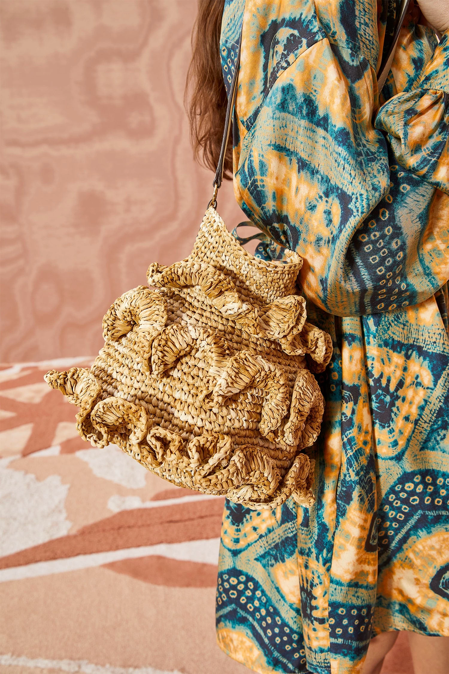 ULLA JOHNSON Ruffled Tulip Basket - Natural 1 ULLA JOHNSON Ruffled Tulip Basket - Natural