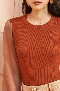 ULLA JOHNSON Sabrina Pullover - Redwood 8 ULLA JOHNSON Sabrina Pullover - Redwood -Fashion Haven Shop ULLA JOHNSON Sabrina Pullover REDWOOD 0100