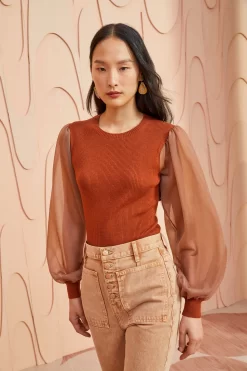 ULLA JOHNSON Sabrina Pullover - Redwood