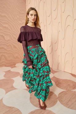 ULLA JOHNSON Samira Skirt - Malachite