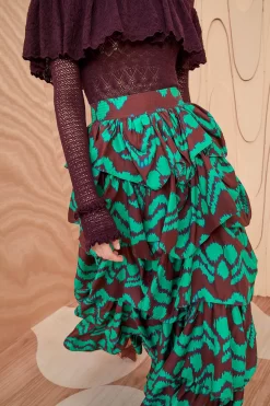 ULLA JOHNSON Samira Skirt - Malachite -Fashion Haven Shop ULLA JOHNSON Samira Skirt MALACHITE 05
