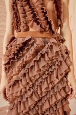 ULLA JOHNSON Sarafina Skirt - Umber -Fashion Haven Shop ULLA JOHNSON Sarafina Skirt UMBER 02 ALT