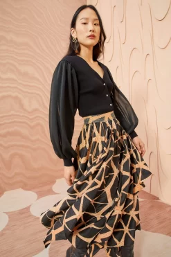 ULLA JOHNSON Savita Skirt - Onyx 10 ULLA JOHNSON Savita Skirt - Onyx -Fashion Haven Shop ULLA JOHNSON Savita Skirt ONYX 0110