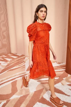 ULLA JOHNSON Simone Dress - Terracotta -Fashion Haven Shop ULLA JOHNSON Simone Dress TERRACOTTA 03