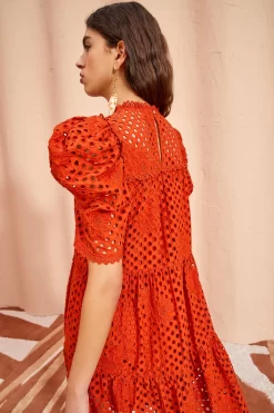 ULLA JOHNSON Simone Dress - Terracotta -Fashion Haven Shop ULLA JOHNSON Simone Dress TERRACOTTA 04