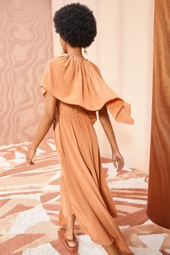 ULLA JOHNSON Tahlia Dress - Chestnut -Fashion Haven Shop ULLA JOHNSON Tahlia Dress CHESTNUT 04