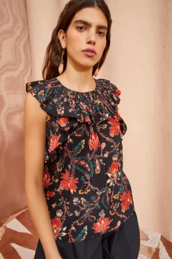 ULLA JOHNSON Tulip Top - Obsidian -Fashion Haven Shop ULLA JOHNSON Tulip Top OBSIDIAN 0020