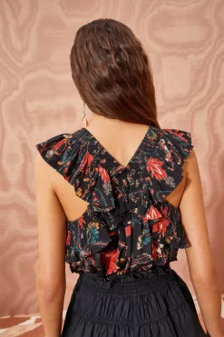 ULLA JOHNSON Tulip Top - Obsidian -Fashion Haven Shop ULLA JOHNSON Tulip Top OBSIDIAN 0172