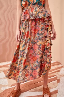 ULLA JOHNSON Ursa Skirt - Coral Bloom -Fashion Haven Shop ULLA JOHNSON Ursa Skirt CORAL BLOOM 0080